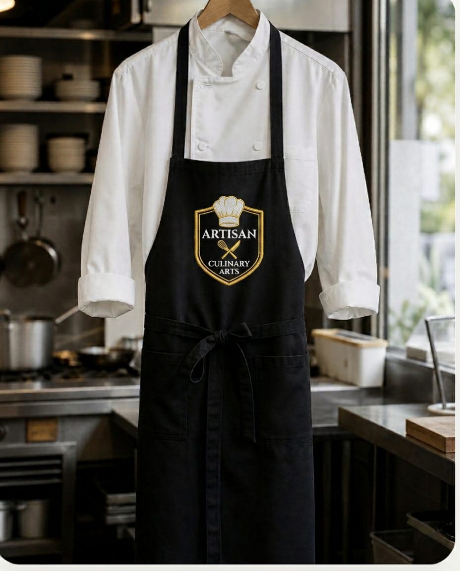 Professional polycotton aprons and tabards for restaurant and hotel staff